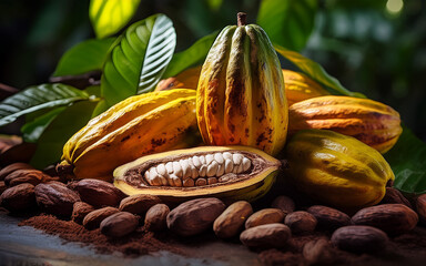 cocoa beans and chocolate