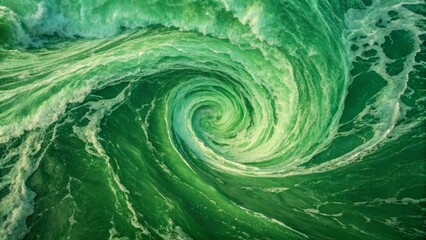 Emerald Green Vortex: Abstract Swirling Ocean Water Texture, Powerful Nature Background