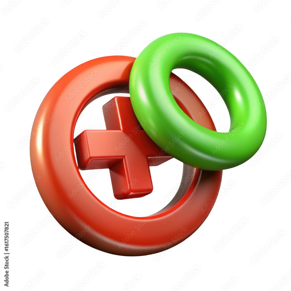 Poster 3d tic tac toe game symbols isolated on transparent background
