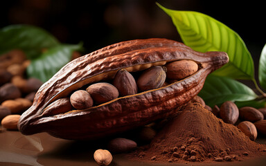 cocoa beans and chocolate