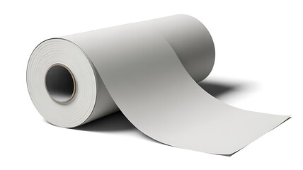 White paper roll unrolling on white background material