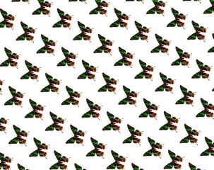 Seamless pattern background with butterflies, fabric, paper, and wallpaper.