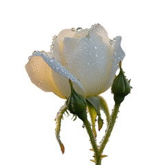 White rose bloom isolated on transparent background