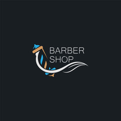 Barber Shop Vintage Element Style logo design