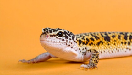 Gecko on orange background
