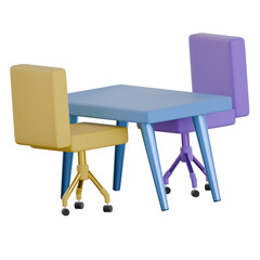 Desk sharing 3D Icon colorful style