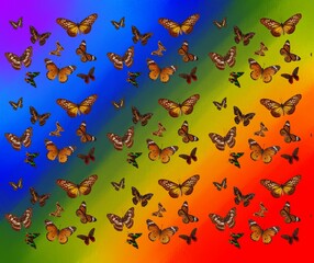 abstract background with butterflies
