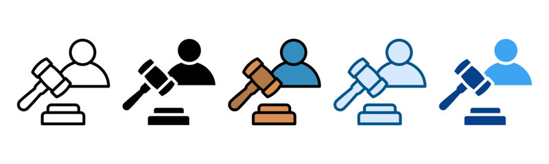 Consumer Lawsuit Icon Set Multiple Style