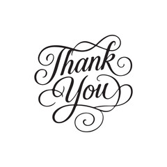 Thank you caligraphic vector illustration concept.
