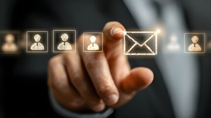 Businessperson Sending Email to Multiple Recipients