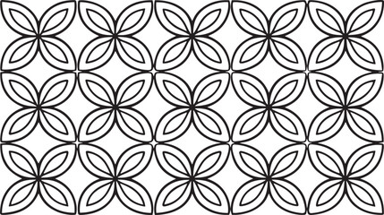 Fototapeta premium Geometric petal pattern black white