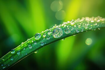 Naklejka premium Dew on grass wallpaper