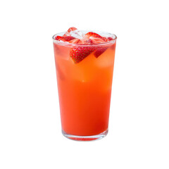 Refreshing strawberry lemonade isolated on transparent background