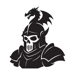 Dragon Knight in Armor - Fantasy Skull Warrior