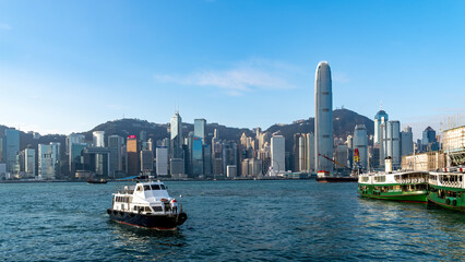 Obraz premium Hong Kong Skyline with Ferry