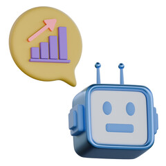 Sales forecast AI 3D Icon colorful style