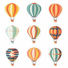 Obraz premium Hot air balloon vector diagram