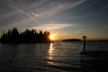 sunset on the lake