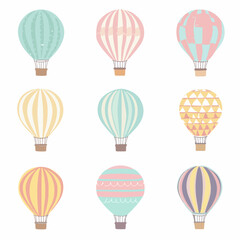 Fototapeta premium Hot air balloon vector diagram