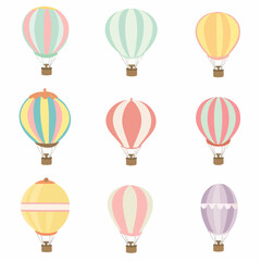 Hot air balloon vector diagram