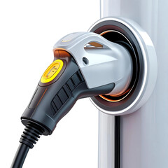 Powering the future with electric vehicle charger showing sustainable on transparent background