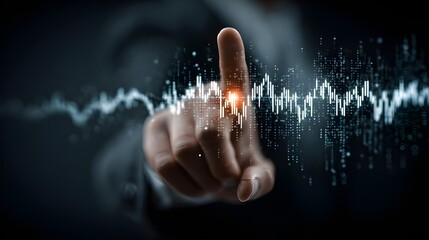 Businessperson Analyzing Data on Futuristic Interface