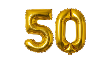 Celebrate milestones with gleaming gold foil number balloons, perfect for anniversaries, birthdays, or special achievements.