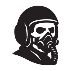 Flight Helmet Skull with Oxygen Mask - Pilot Death