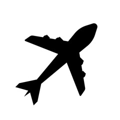 vector airplane icon black filled