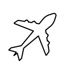 airplane icon vector illustration outline black