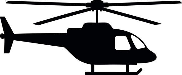 helicopter silhouette vector, helicopter black icon, helicopter isolated