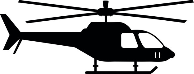 helicopter silhouette vector, helicopter black icon, helicopter isolated