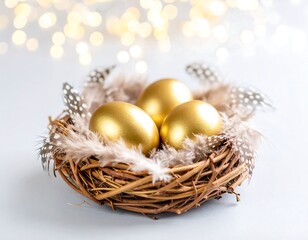 Golden eggs in a nest (5)