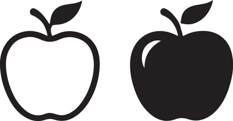  Apple Icon Vector, Solid and Line Style Logo for Web and Graphic Design.
