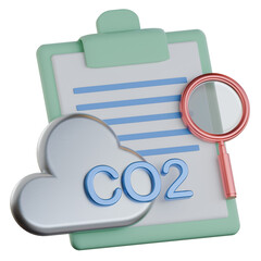 Emissions report file 3D Icon colorful style