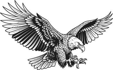 Download detailed eagle vector graphic design for tattoo art and print ready for free use now