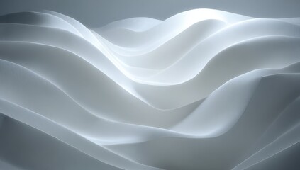 Obraz premium Abstract, flowing white fabric