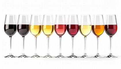 a 3D render of wine tasting, positioned right, isolated white background
