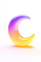 Naklejka premium Colorful crescent moon graphic
