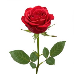 Naklejka premium Red rose isolated on white background for love, valentine's day, and romantic themes.