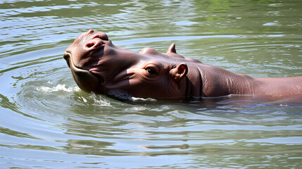 Hippopotamus in water