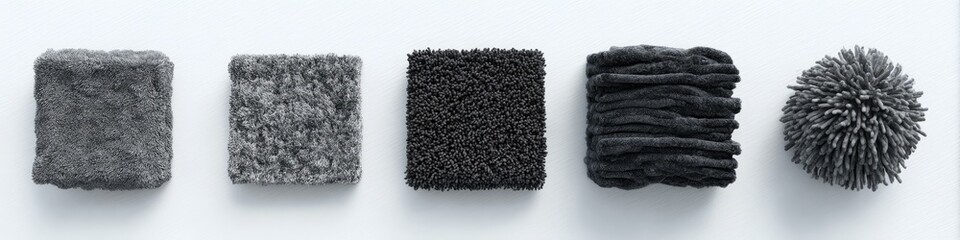 Gray textured squares and a ball