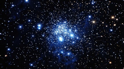 Star cluster in the vast cosmic night sky.