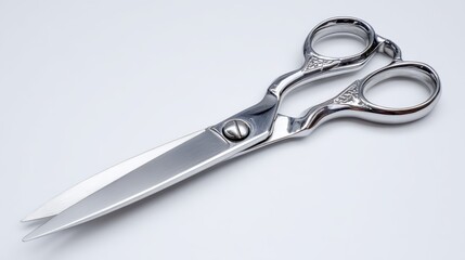 Fototapeta premium A single, ultra sharp 4K photorealistic image of heavy duty poultry shears, clean and pristine, perfectly isolated on a pure white background. Studio lighting, sharp focus on the blades, high detail