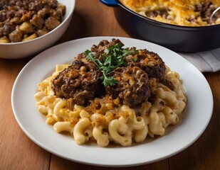 plate of jamaican oxtail mac and cheese