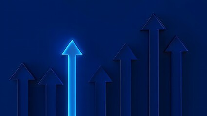 Ascending Blue Arrows Visualizing Business Growth and Success Shiny and Modern Design
