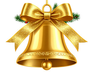 christmas bells with red ribbon
