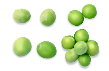 green plum fruits isolated on white background