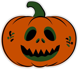 Halloween pumpkin icon. Isolated pumpkin decorative Halloween festival icon.