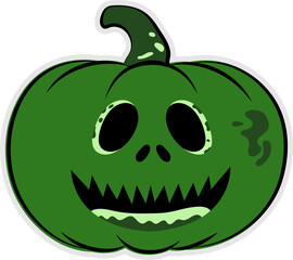 Halloween scary pumpkin with smile and happy face. Halloween pumpkin icon.